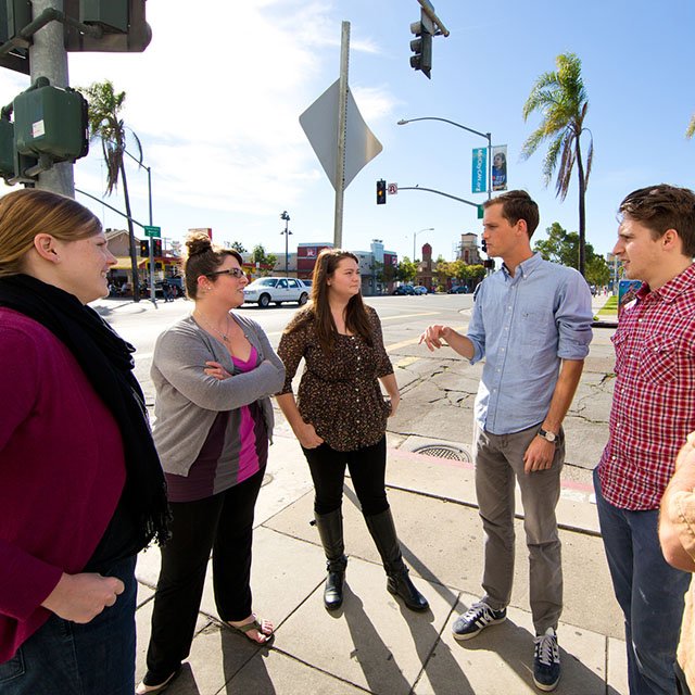 Students interact during a community classroom gathering