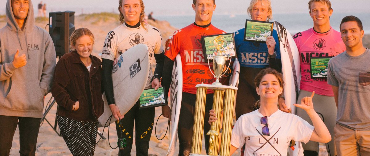 PLNU Surf Team celebrates their National Championship