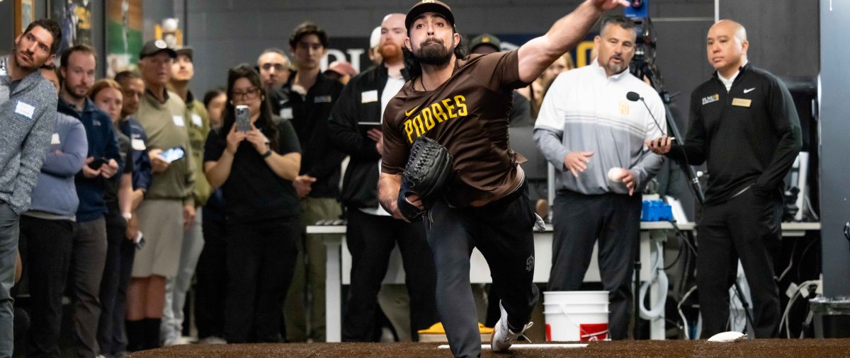 Padres pitcher using the biomechanics lab