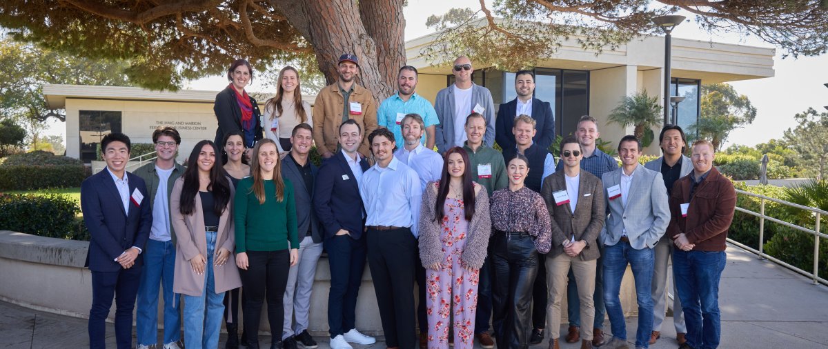 FSB Alumni Board members stand outside in a group photo