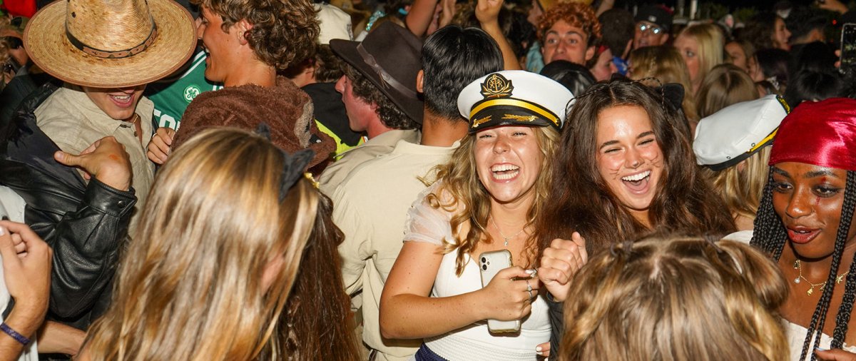 Students dance during halloween dance