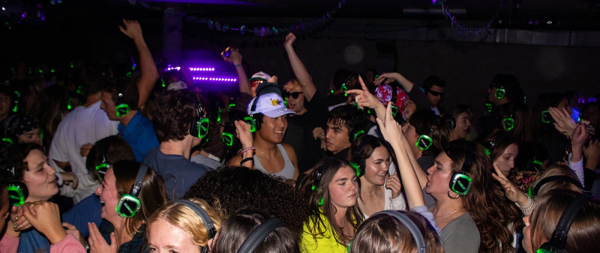 A silent disco dance at PLNU
