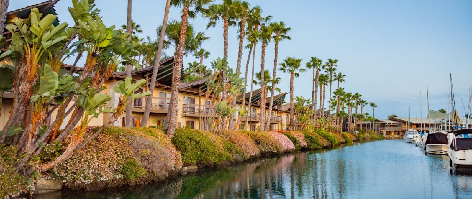 Bartell Hotels is featured prominently on the Point Loma Harbor.