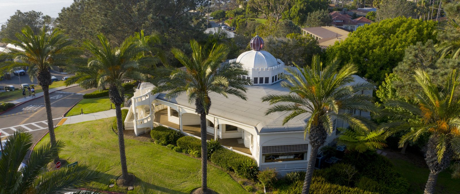 Drone photo of PLNU's Mieras Hall