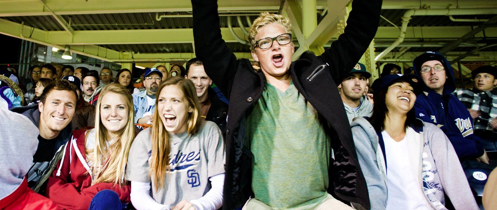 Transfer student scream for the Padres at Petco Park