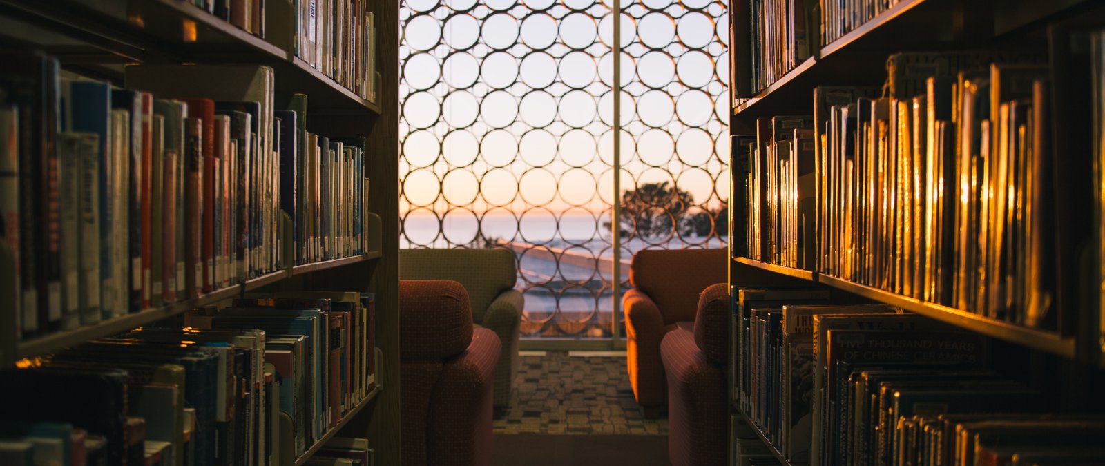 Ryan Library at sunset