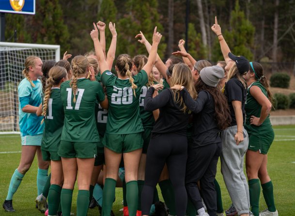 PLNU Women's Soccer celebrates a win