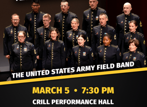 poster with Army Soldier's chorus and event information