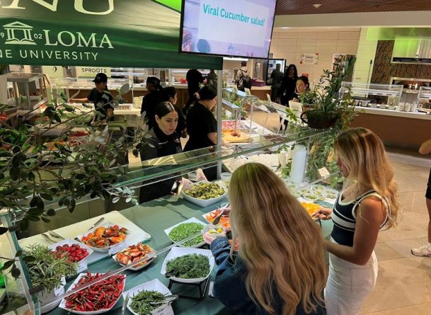The Caf at PLNU featuring a vegetarian spread