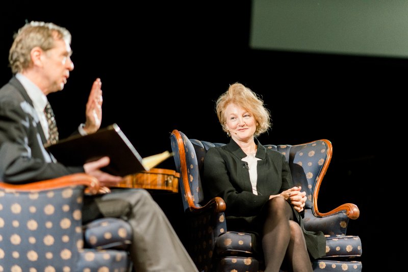 Dean Nelson and Krista Tippett at 2018 Writer's Symposium