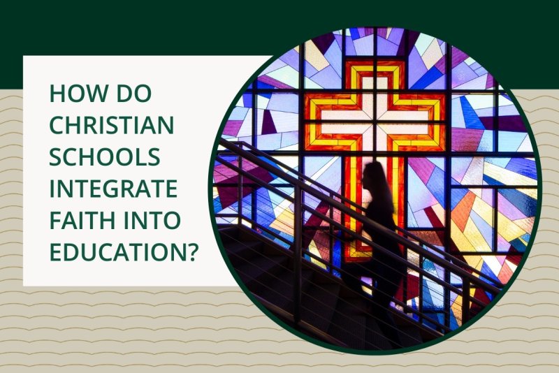 Student at PLNU with a cross in stained glass