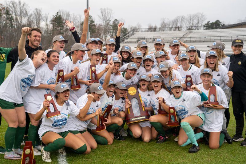 PLNU Women's Soccer celebrates their NCAA Championship win