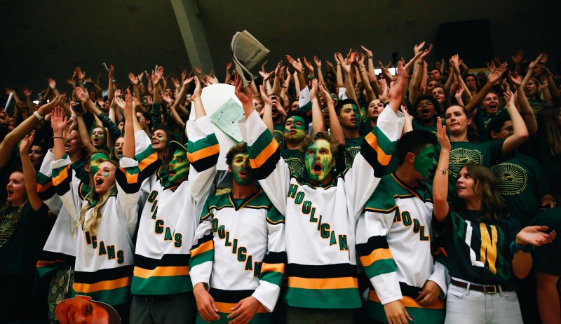 Students cheering