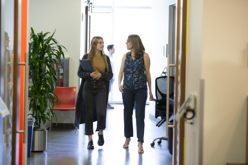 Student talking to counselor