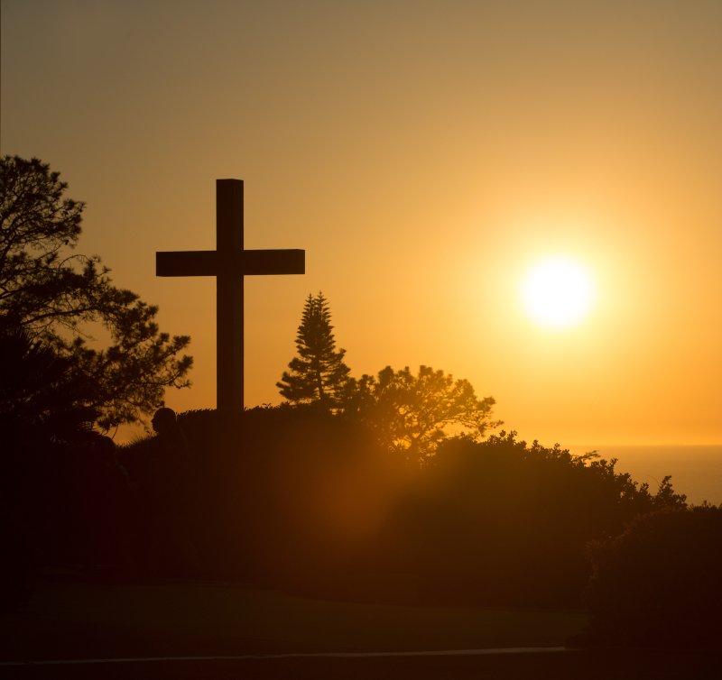 Cross at sunset
