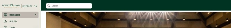 Quick view of myPLNU's search bar