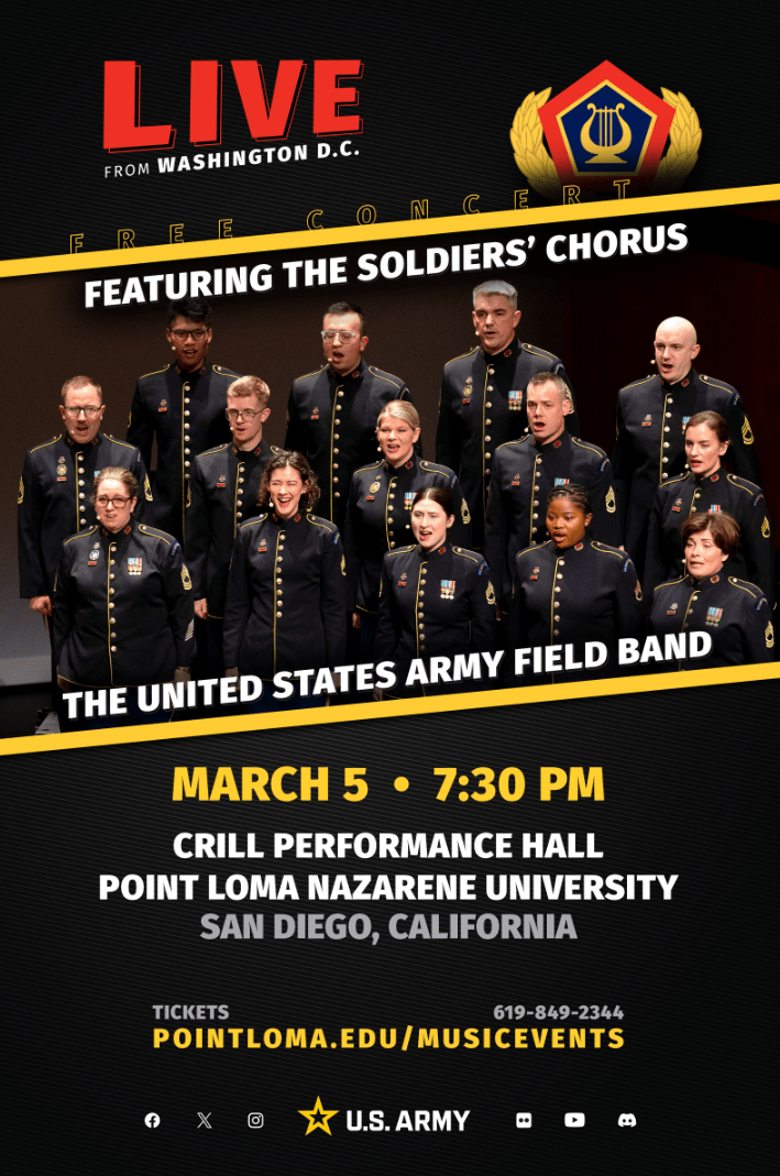 poster with Army Solider's chorus and event information