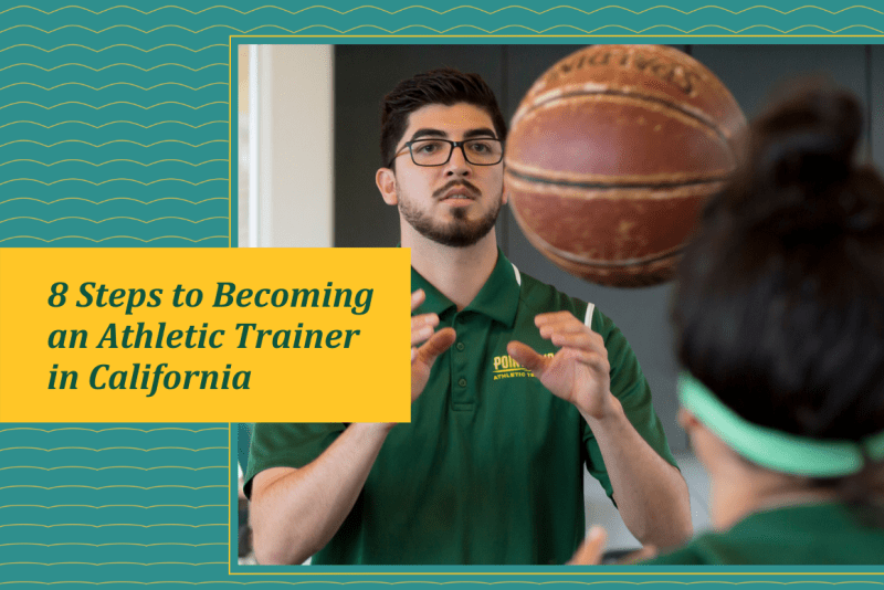 8 Steps to Becoming an Athletic Trainer in California. Athletic trainer about to catch a basketball