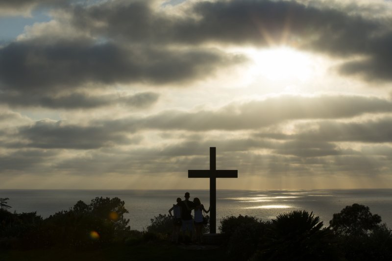 The PLNU cross at sunset.