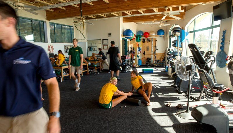 Students and athletes in the Athletic Training Center