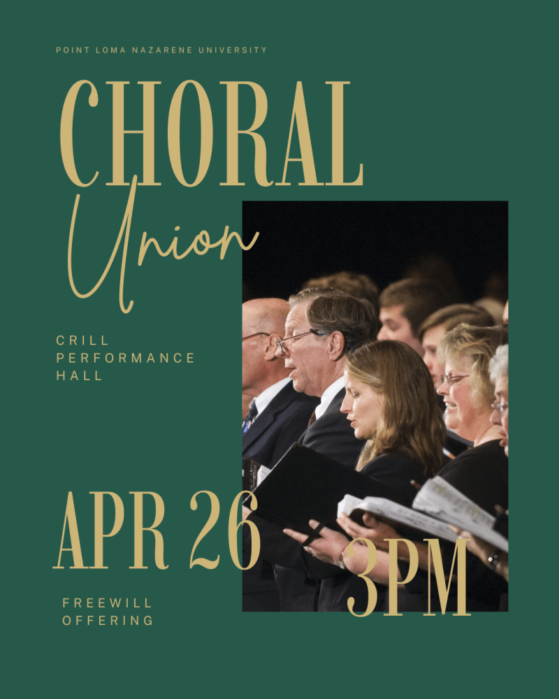 poster with text "Choral Union" and photo of community choir members singing