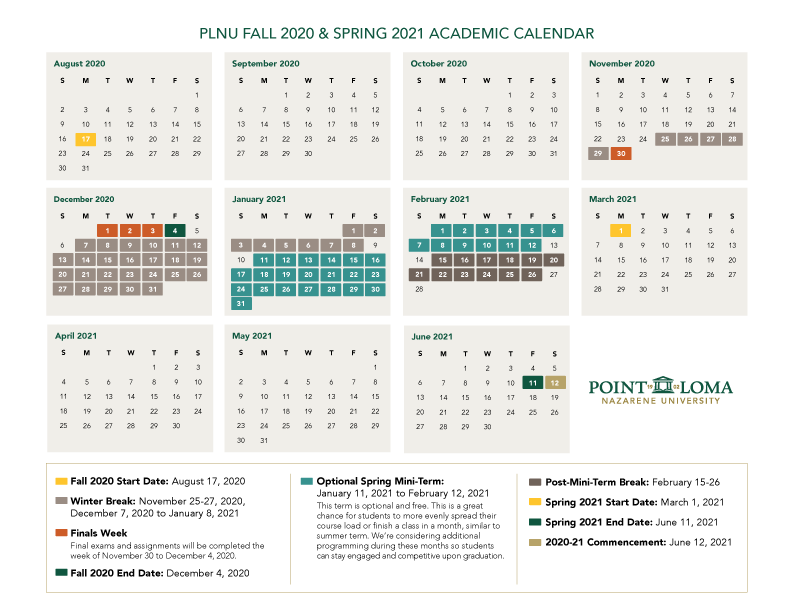 Plnu Academic Calendar 2022 2023 Engaging Academics | Plnu