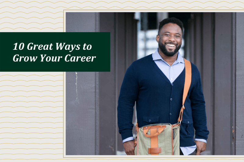 Hero Image for resource page that includes title of the article including an image of a PLNU student outside dressed in professional business attire posing for camera.