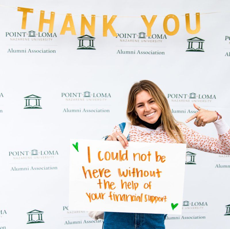 Image of student thanking donors