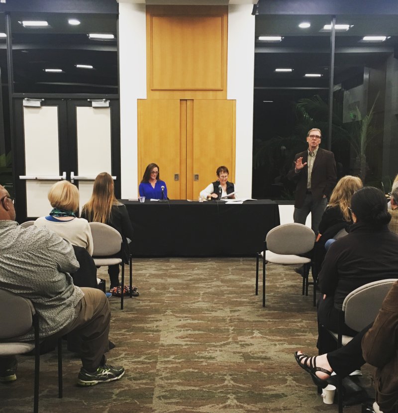 Dean Nelson, Sandy Dijkstra, and Breeann Kirby at writing workshop