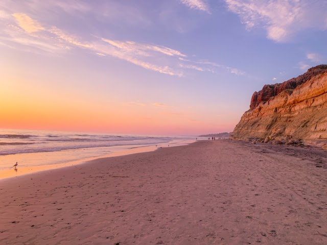 Sunset at Torrey Pines Beach in San Diego