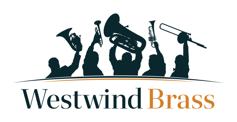 Westwind Brass logo with silhouette of brass muscians 