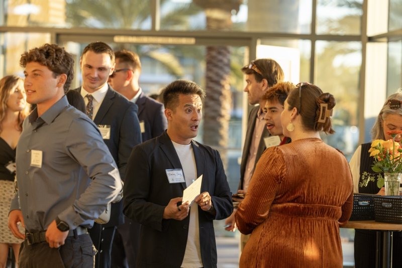 FSB business event with PLNU student networking