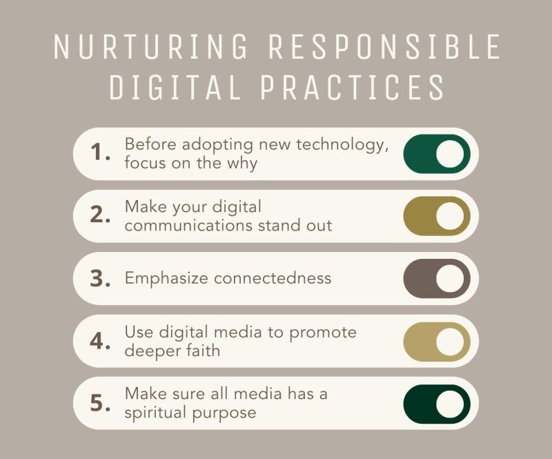 Infographic of ways one can nurture responsible digital practices