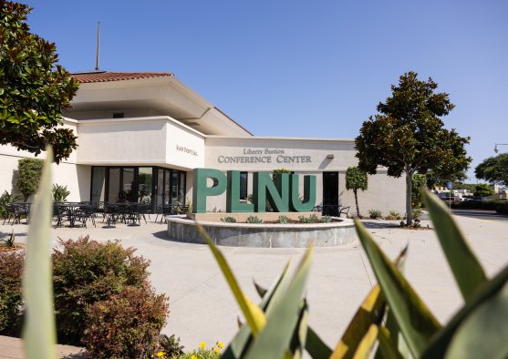 Liberty Station Conference Center with PLNU sign 