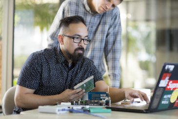 PLNU student performs class assignment for computer science course.