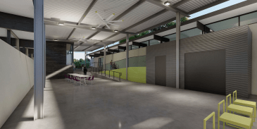 New design interior for Keller Visual Arts Center with wide open space suited to host large art events.