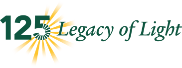 PLNU's 125th anniversary logo and the copy reading: "125 Legacy of Light."