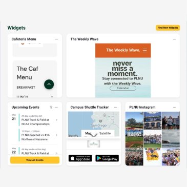 A quick view of the widget feature on myPLNU.