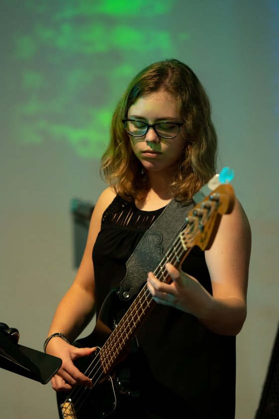 Concert band guitarist