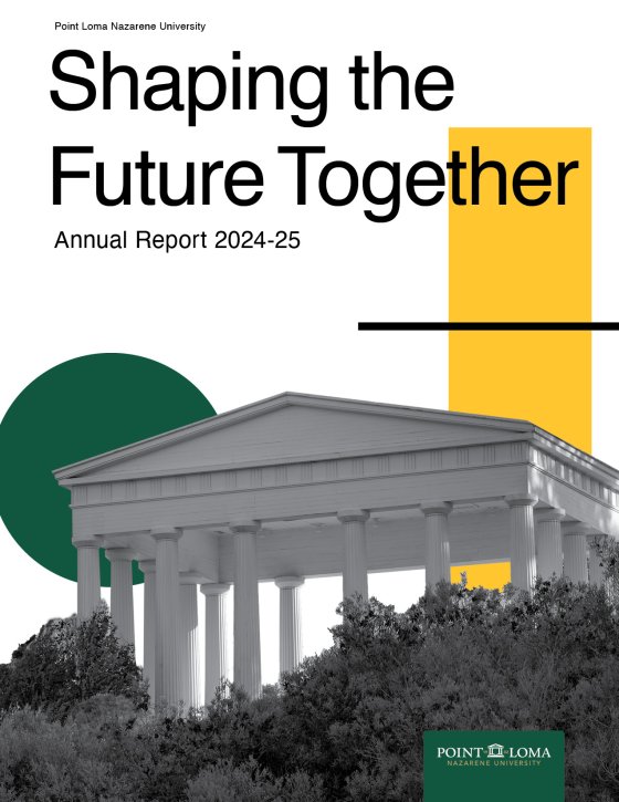 Annual Report cover 24/25 with the greek and trees